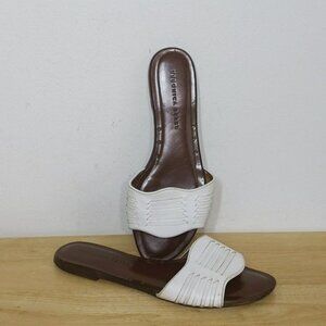 Veronica Beard Leather White Strap Sandals Shoes